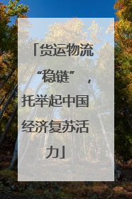 货运物流“稳链”，托举起中国经济复苏活力