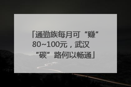 通勤族每月可“赚”80~100元，武汉“碳”路何以畅通