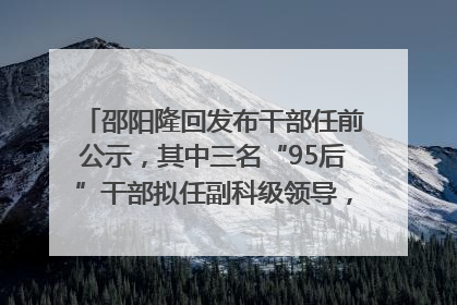 邵阳隆回发布干部任前公示，其中三名“95后”干部拟任副科级领导，均系硕士选调生