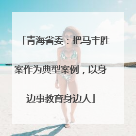 青海省委：把马丰胜案作为典型案例，以身边事教育身边人