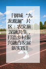钢城“九龙观澜”片区：农文旅深融共生，打造乡村振兴融合发展新实践