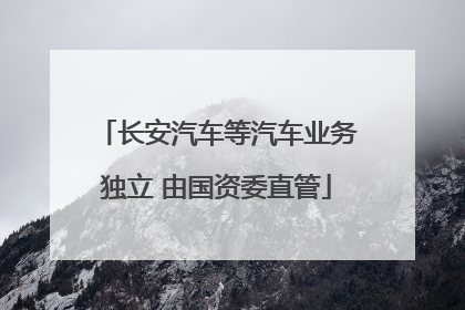 长安汽车等汽车业务独立 由国资委直管