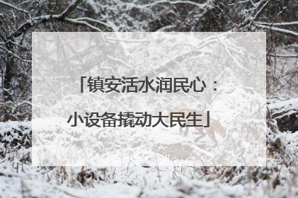镇安活水润民心：小设备撬动大民生