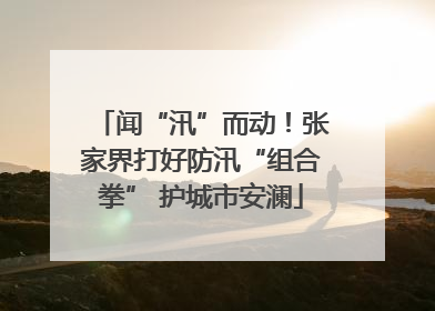 闻“汛”而动！张家界打好防汛“组合拳” 护城市安澜