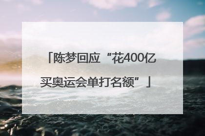陈梦回应“花400亿买奥运会单打名额”