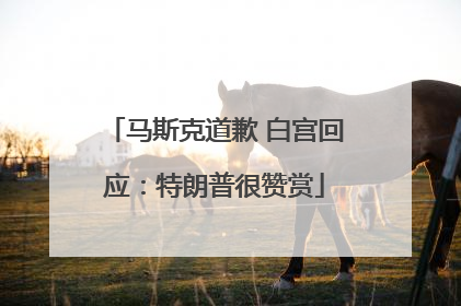 马斯克道歉 白宫回应：特朗普很赞赏