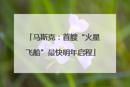 马斯克：首艘“火星飞船”最快明年启程