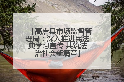 高唐县市场监督管理局：深入推进民法典学习宣传 共筑法治社会新篇章