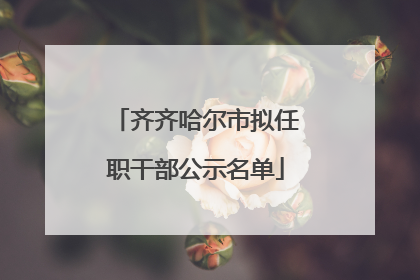 齐齐哈尔市拟任职干部公示名单