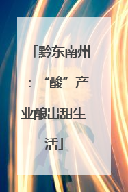 黔东南州：“酸”产业酿出甜生活
