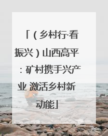 （乡村行·看振兴）山西高平：矿村携手兴产业 激活乡村新动能