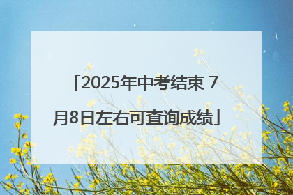 2025年中考结束 7月8日左右可查询成绩