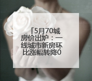 5月70城房价出炉：一线城市新房环比涨幅转降0.2%，二手房降幅扩大