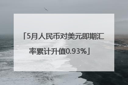 5月人民币对美元即期汇率累计升值0.93%