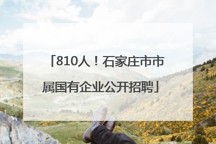 810人！石家庄市市属国有企业公开招聘