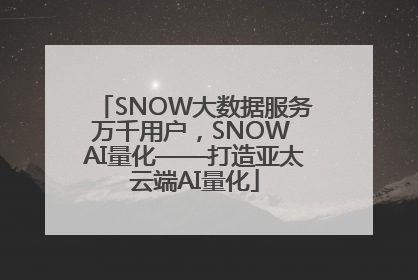 SNOW大数据服务万千用户，SNOW AI量化——打造亚太云端AI量化